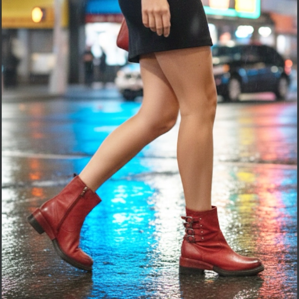 ✨rare✨ A.S.98 Spero Red buckle boots